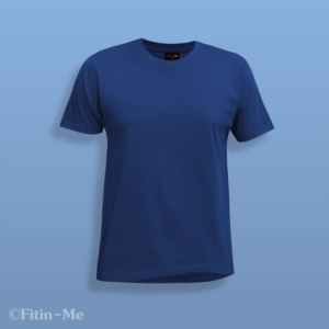 fitinme mens classic indigo blue supima cotton round neck tshirt front