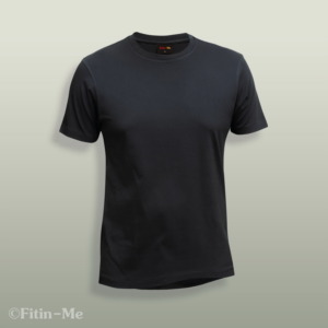 fitinme mens Classic black supima cotton round neck tshirt