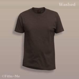 fitinme mens classic crew neck t shirt supima cotton coffee brown washed