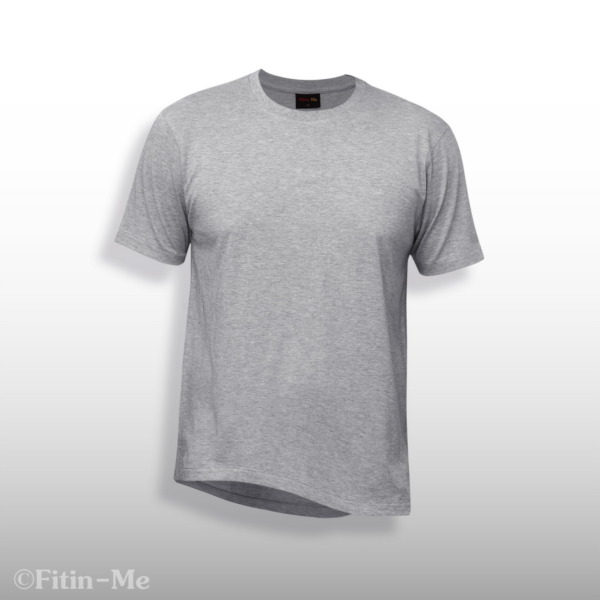 fitinme mens classic crew neck t shirt supima cotton heather grey melange