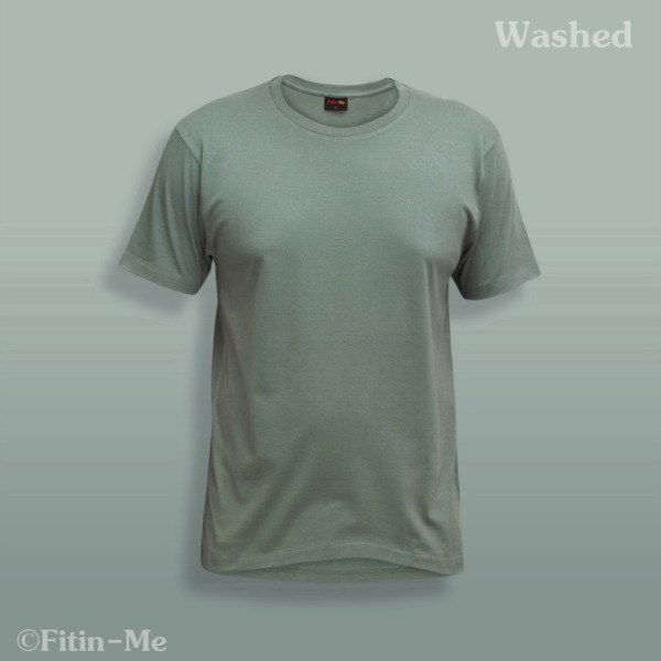 fitinme mens classic crew neck tshirt supima cotton olive green washed